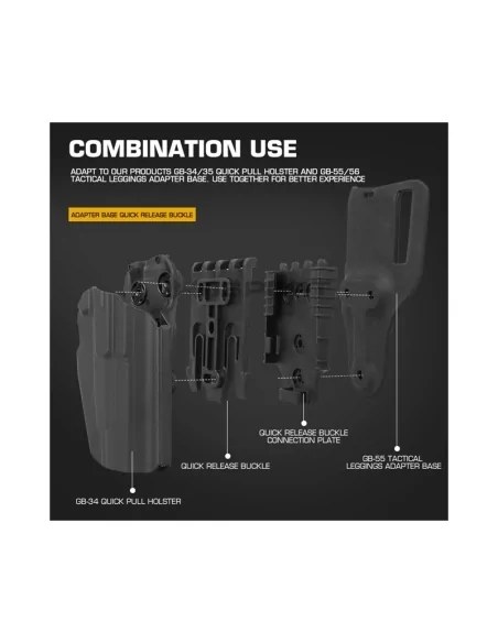 ADAPTATEUR QUICK REALEASE HOLSTER NOIR - WOSPORT