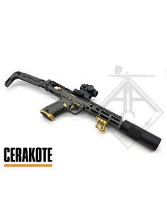 CUSTOM AAP-01 SMG CERAKOTE GREY / GOLD - ACTION ARMY 2