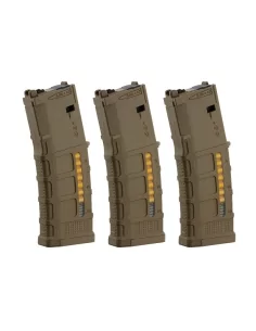 PACK 3 CHARGEURS PMAG 35 BILLES M4 MWS GAZ TAN - DOUBLE...