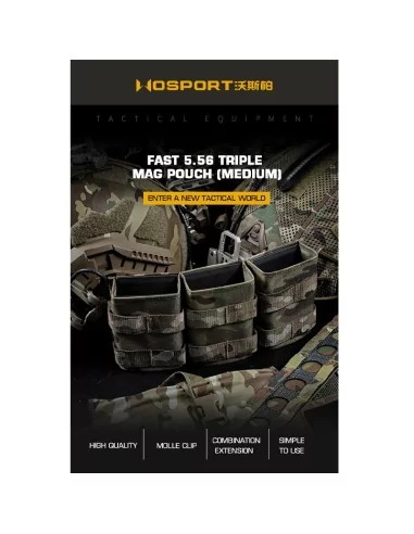 POCHE FAST M4 TRIPLE MEDIUM 5.56MM MULTICAM -...