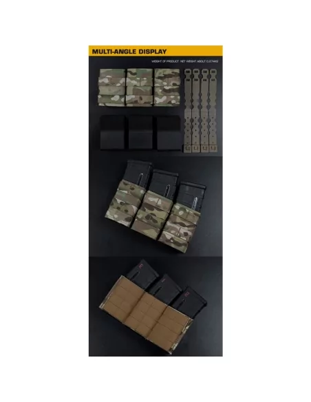 POCHE FAST M4 TRIPLE MEDIUM 5.56MM MULTICAM - WOSPORT