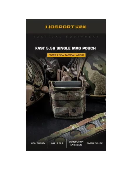 POCHE FAST M4 SIMPLE SHORT 5.56MM MULTICAM BLACK - WOSPORT