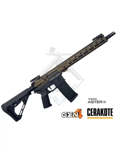 CUSTOM M4 LT-42 GEN4 ASTER II 13" MLOK CERAKOTE BRONZE - AAC CUSTOM