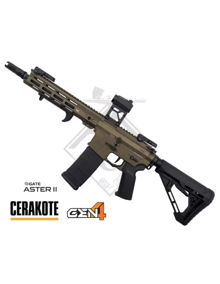 CUSTOM M4 LT-42 GEN4 ASTER II 10" MLOK CERAKOTE BRONZE TOPOGRAPHIE - AAC CUSTOM