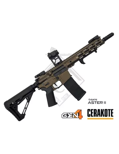 CUSTOM M4 LT-42 GEN4 ASTER II 10" MLOK CERAKOTE BRONZE TOPOGRAPHIE - AAC CUSTOM