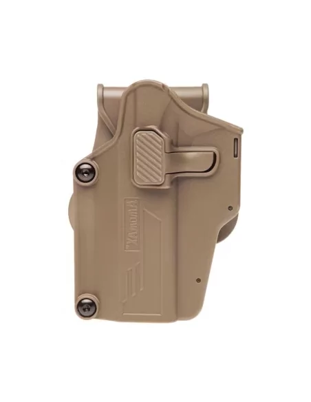 HOLSTER RIGIDE UNIVERSEL GAUCHER TAN - AMOMAX
